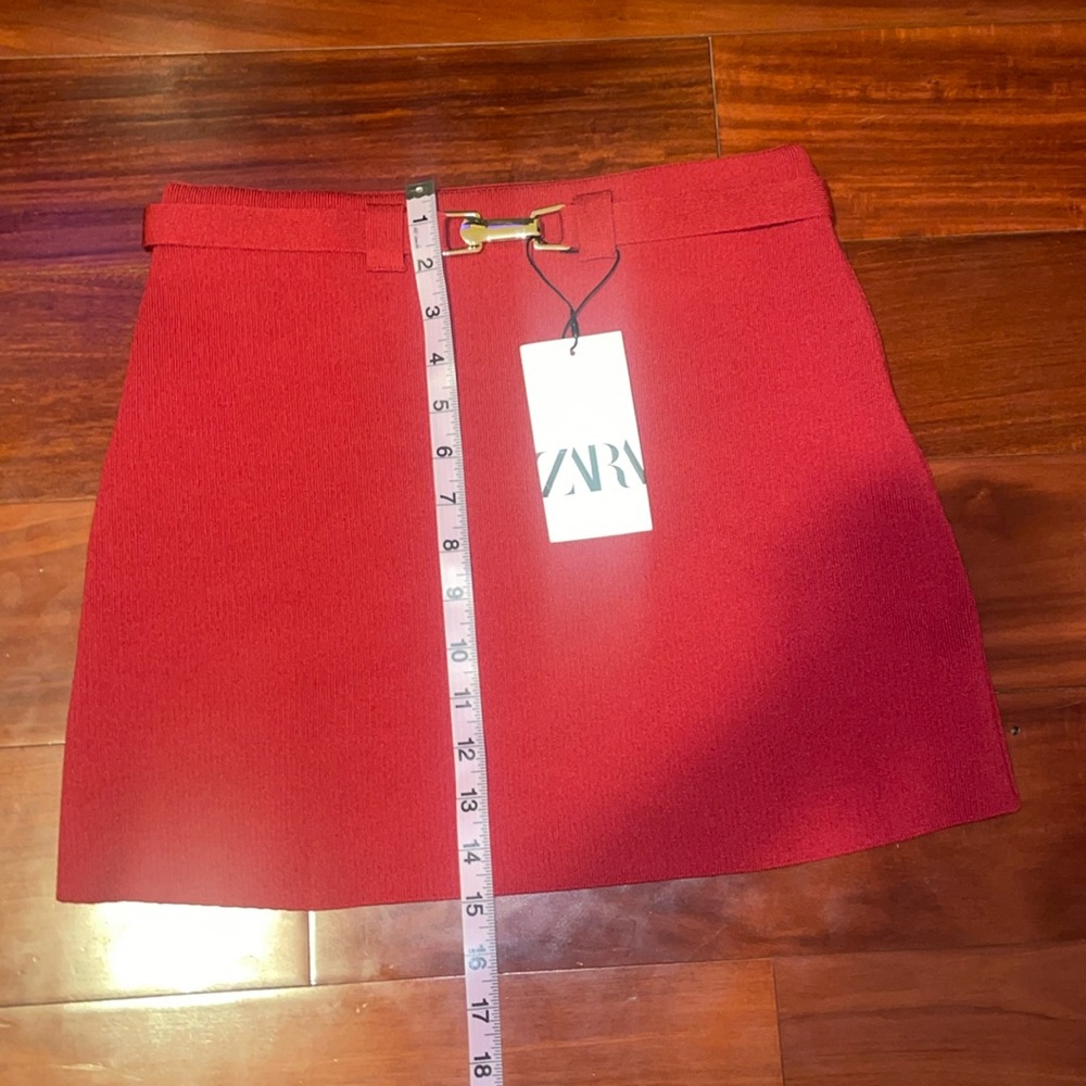 New Zara ZW COLLECTION texture knit elastic stretch mini skirt - Picture 14 of 16